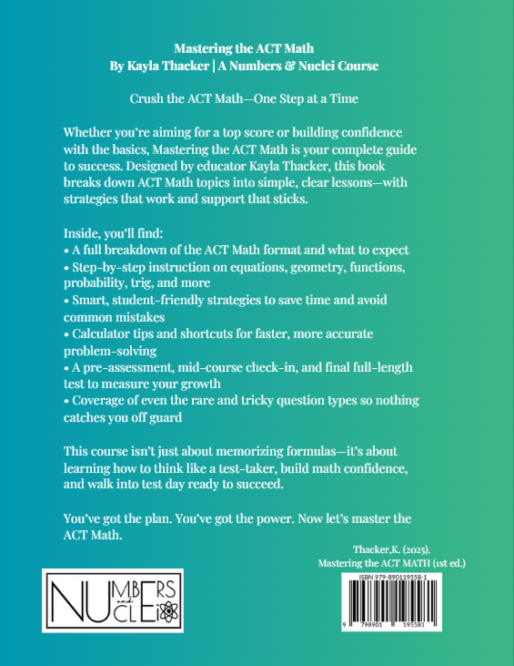 Mastering the Math ACT a Comprehensive Course