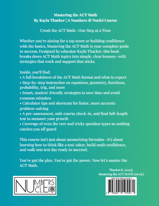 Mastering the Math ACT a Comprehensive Course